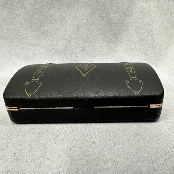 Vintage Shields Men's Accessory Jewelry Case Organizer Faux Leather Red Velvet - Picture 14 of 15